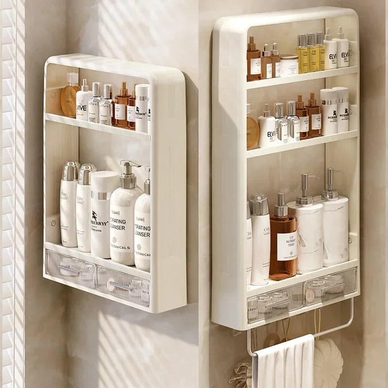 Bathroom Storage Rack Bathroom Wash Table Bathroom Non Perforated Wall Mounted Skincare Product Storage Rack Bathroom Organizer