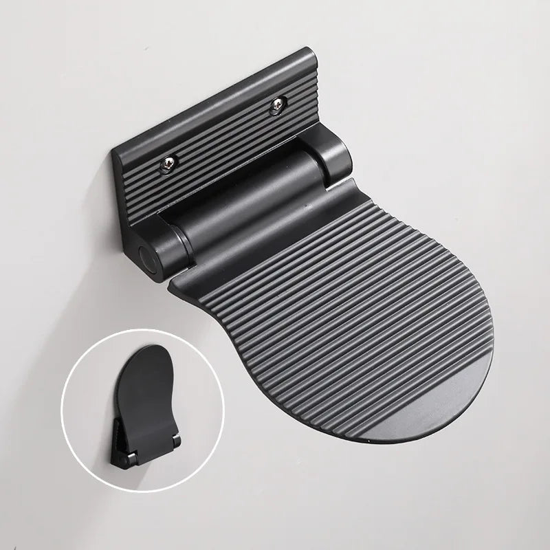 Black Aluminum Bathroom Foot Pedal Bathroom Shower Shaving Leg Aid Grip Holder Foot Foot Pedal Wash Feet Bathroom Accessories