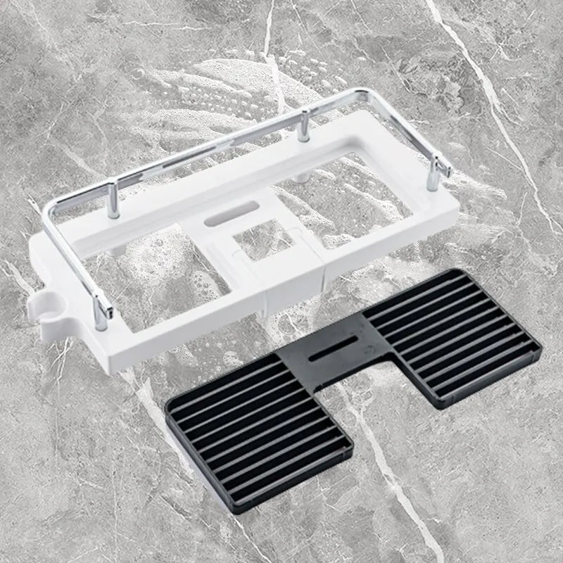 Shower Shelf Home Bathroom Bathroom Lift Bracket without Holes Bathroom Shower Rod Tray Storage
