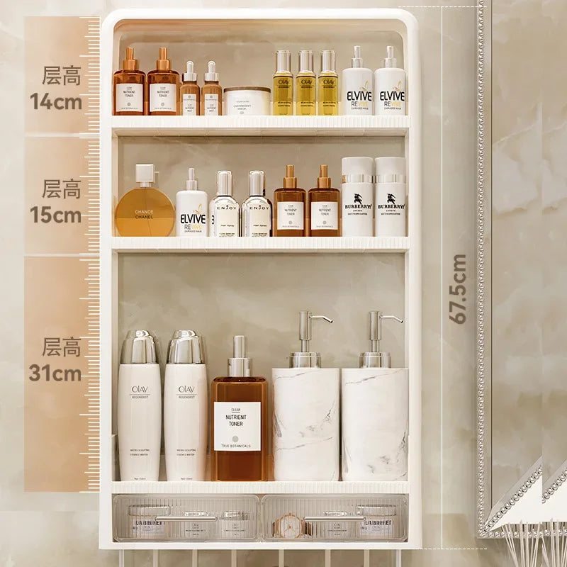 Bathroom Storage Rack Bathroom Wash Table Bathroom Non Perforated Wall Mounted Skincare Product Storage Rack Bathroom Organizer