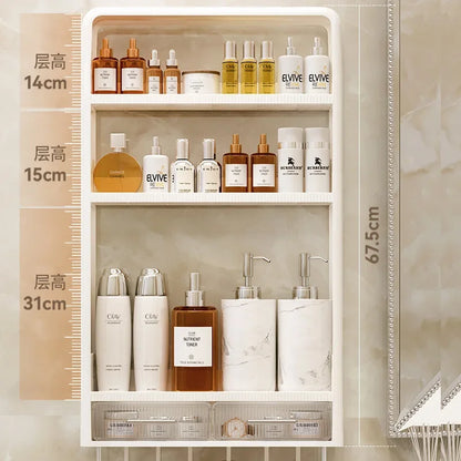 Bathroom Storage Rack Bathroom Wash Table Bathroom Non Perforated Wall Mounted Skincare Product Storage Rack Bathroom Organizer