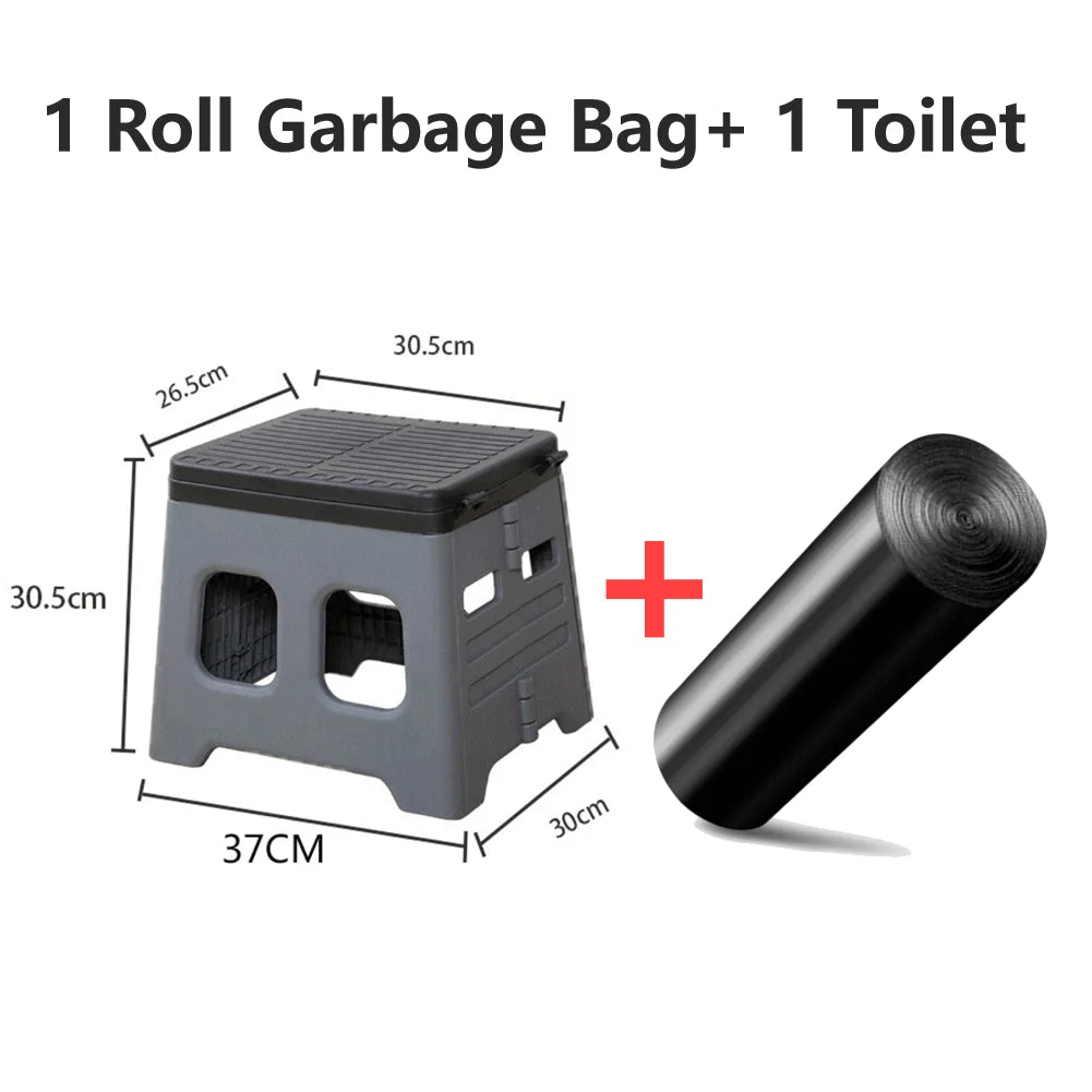 Portable Camping Toilet with Lid Portable Folding Toilet Multifunctional Travel Portable Potty for Camping Travel