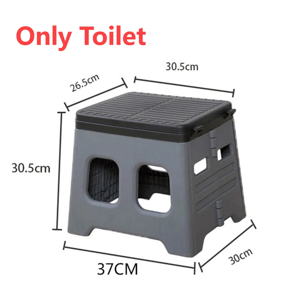 Portable Camping Toilet with Lid Portable Folding Toilet Multifunctional Travel Portable Potty for Camping Travel