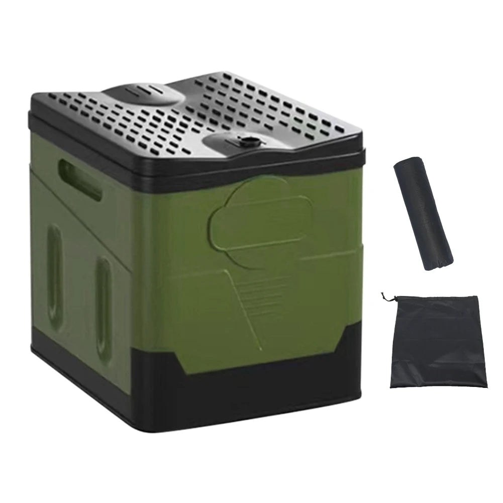 Portable Camping Toilet with Lid Portable Folding Toilet Multifunctional Travel Portable Potty for Camping Travel
