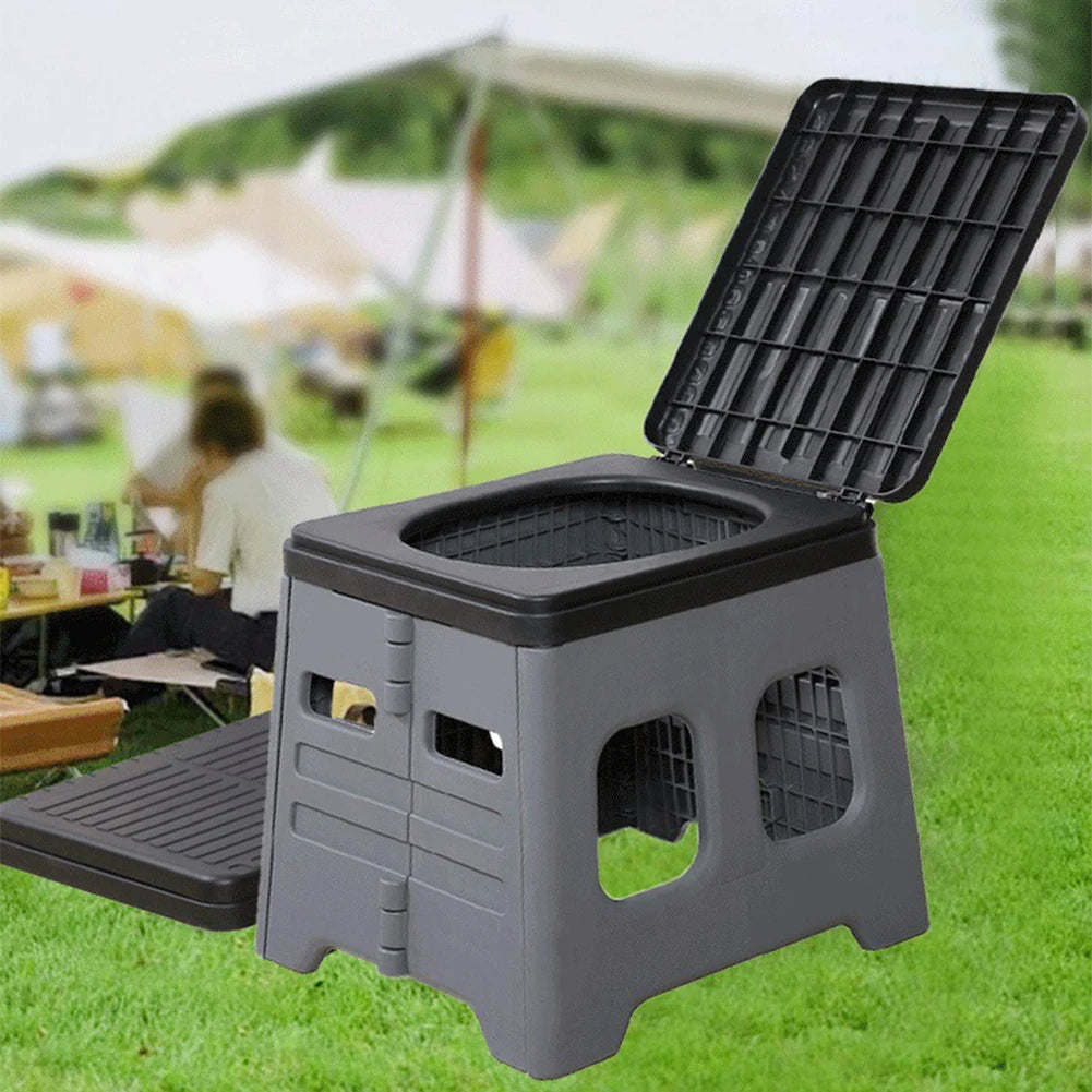 Portable Camping Toilet with Lid Portable Folding Toilet Multifunctional Travel Portable Potty for Camping Travel