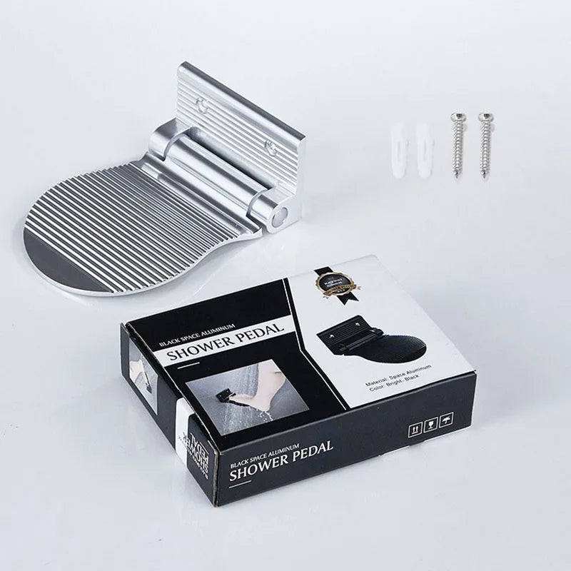 Black Aluminum Bathroom Foot Pedal Bathroom Shower Shaving Leg Aid Grip Holder Foot Foot Pedal Wash Feet Bathroom Accessories